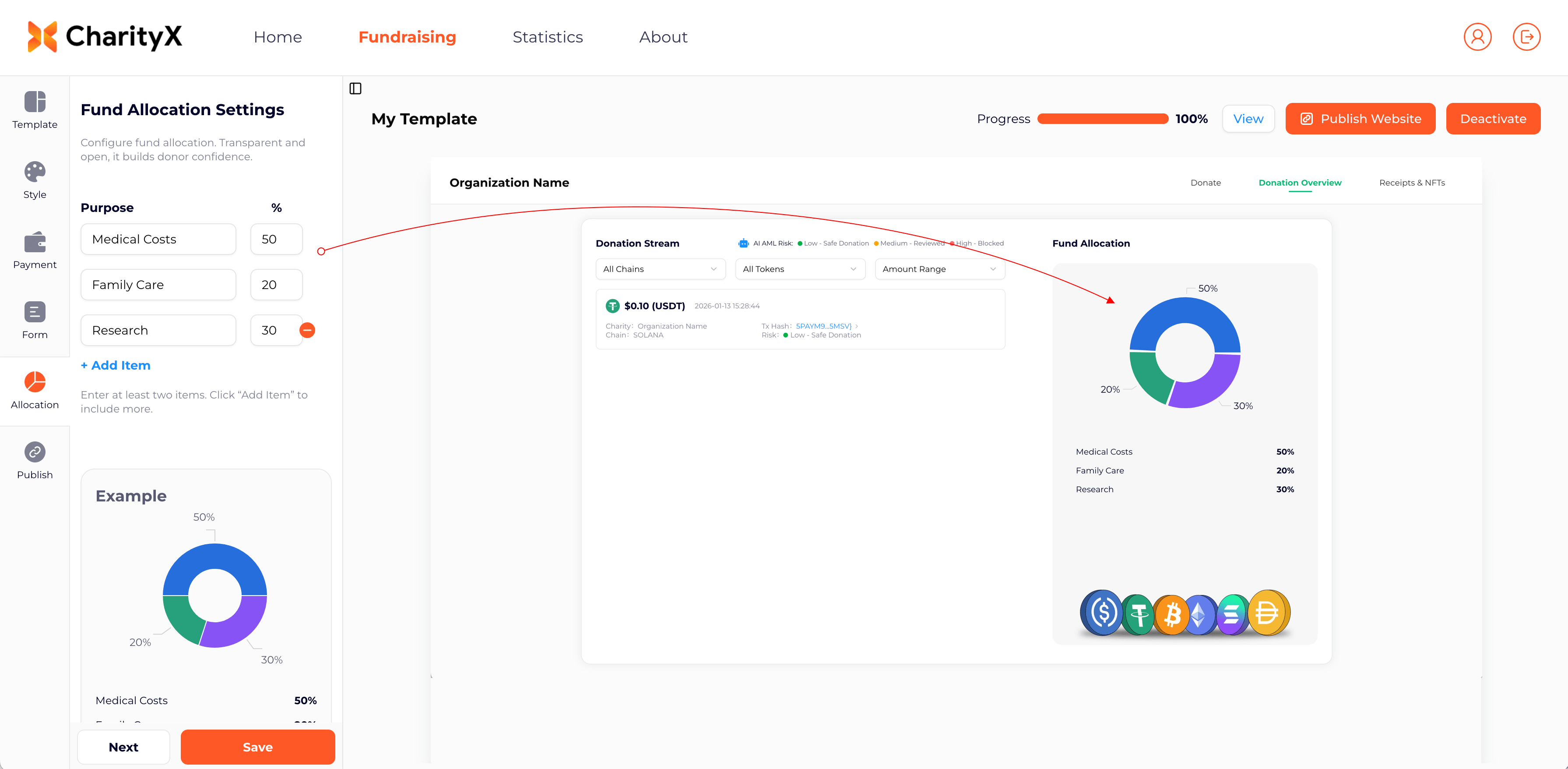 Fund Allocation Settings