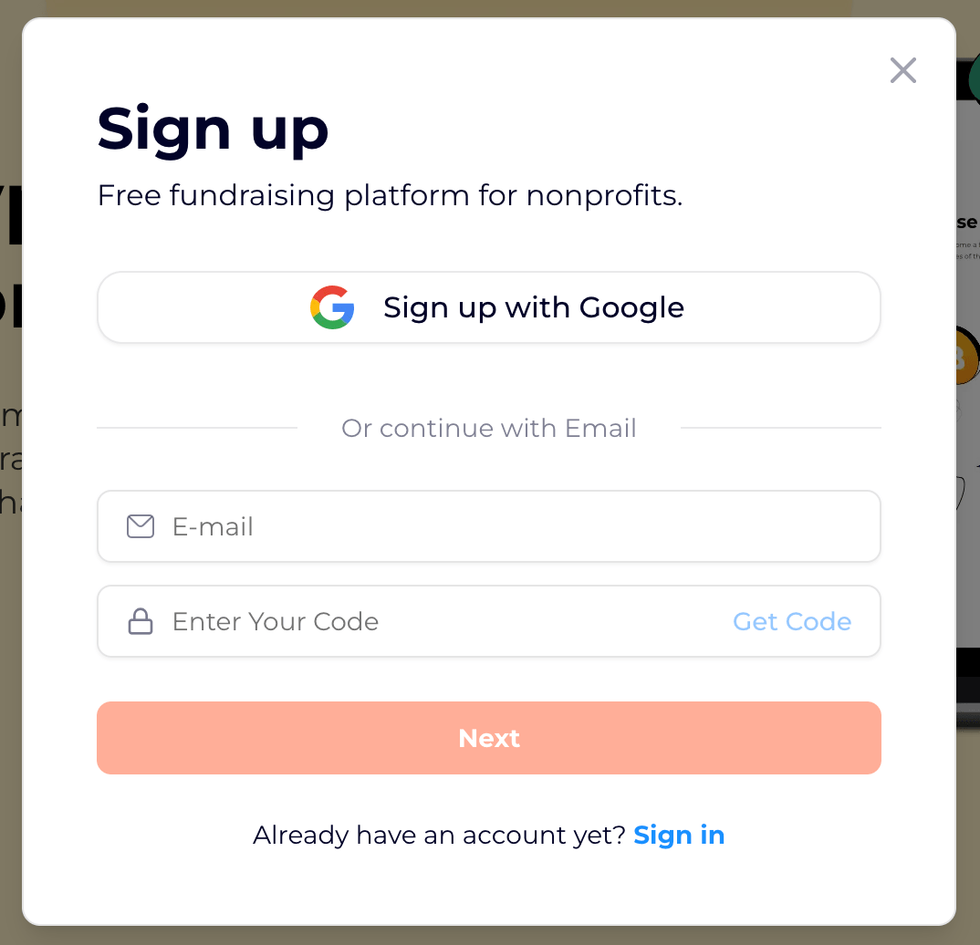 Sign Up Modal