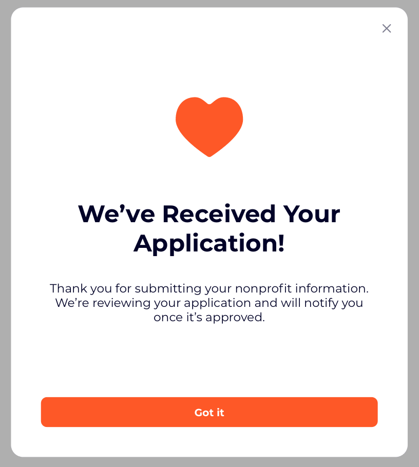 Application Confirmation